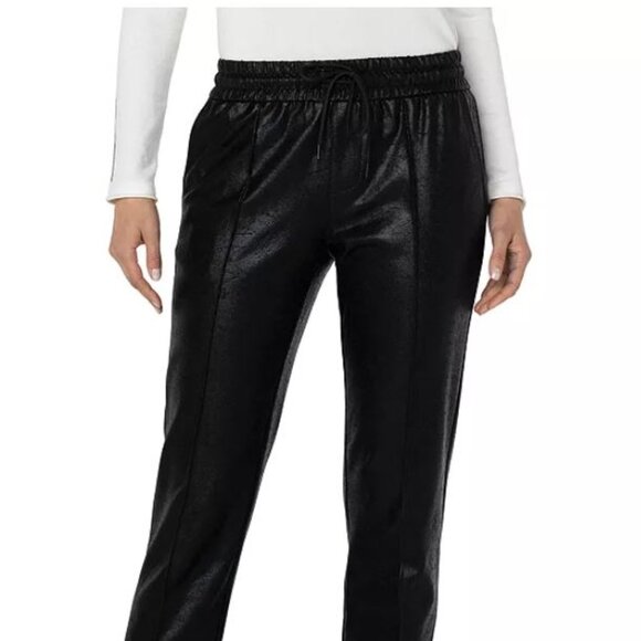 Liverpool Los Angeles Pull On Knit Ankle Trousers - Distressed Black - Picture 1 of 5